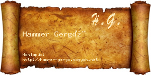 Hammer Gergő névjegykártya
